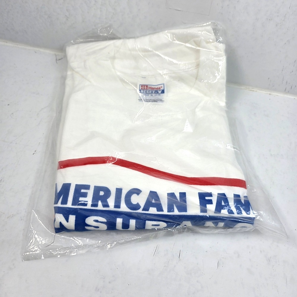 Vtg American Family Insurance Tee T Shirt White Cotton Hanes XXL Beefy 50/52 NOS
